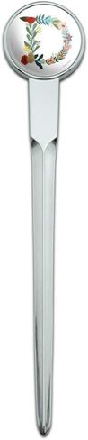 Letter D Floral Monogram Initial Classic Chrome Plated Metal Envelope Letter Opener Slitter in Saudi Arabia