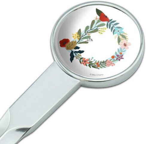 Letter D Floral Monogram Initial Classic Chrome Plated Metal Envelope Letter Opener Slitter in Saudi Arabia