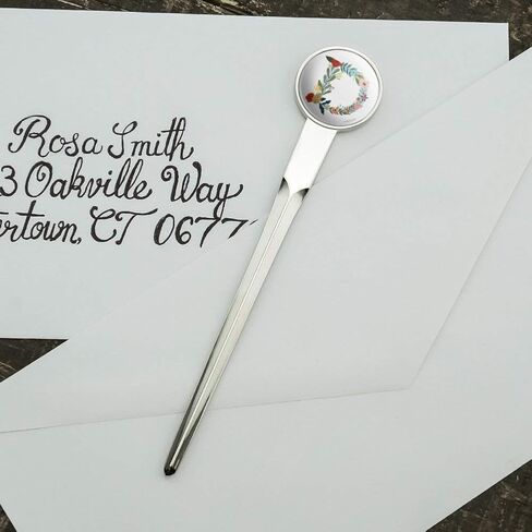 Letter D Floral Monogram Initial Classic Chrome Plated Metal Envelope Letter Opener Slitter in Saudi Arabia