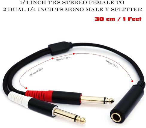 1/4 Splitter Cable, 1/4" Female to Male Splitter Adapter, 1 FT in Kuwait