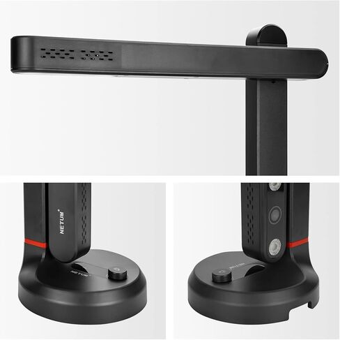 NETUM كاميرا مستندات عالية السرعة، ماسح ضوئي ذكي للمستندات مع وظيفة OCR، ماسح ضوئي للكاميرا A4، عدسة 8 ميجا بيكسل مع أضواء LED، ماسح ضوئي قابل للتعديل والمحمول للمكتب والفصول الدراسية، SD-3000NC in Kuwait