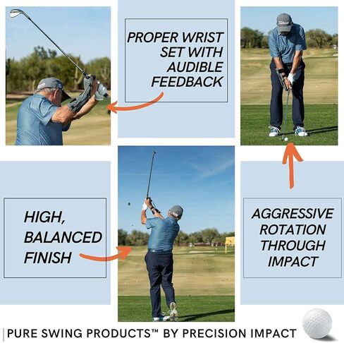 منتجات Pure Swing مدرب التأرجح | مساعدات التدريب: ضرب الكرة بشكل واضح، ضبط المعصم المناسب، دوران الجناح الخلفي، التأرجح وتأخر رأس المضرب in Kuwait