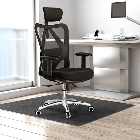 Office Desk Chair Mat for Hardwood Floor Adhesive-Backed, 44''x52'' Computer Gaming Rolling Chair Mat Anti-Slip, Easy Glide Vinyl Floor Protector Mat for Rolling Chair, Sound Proof Floor Mat in Kuwait