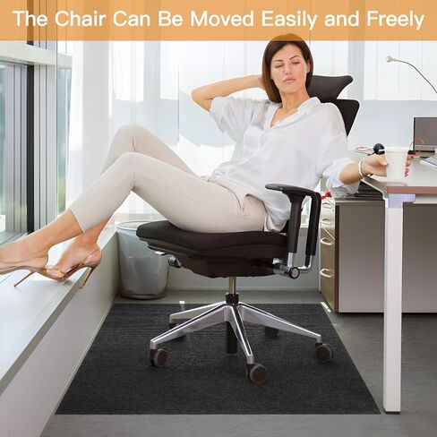 Office Desk Chair Mat for Hardwood Floor Adhesive-Backed, 44''x52'' Computer Gaming Rolling Chair Mat Anti-Slip, Easy Glide Vinyl Floor Protector Mat for Rolling Chair, Sound Proof Floor Mat in Kuwait