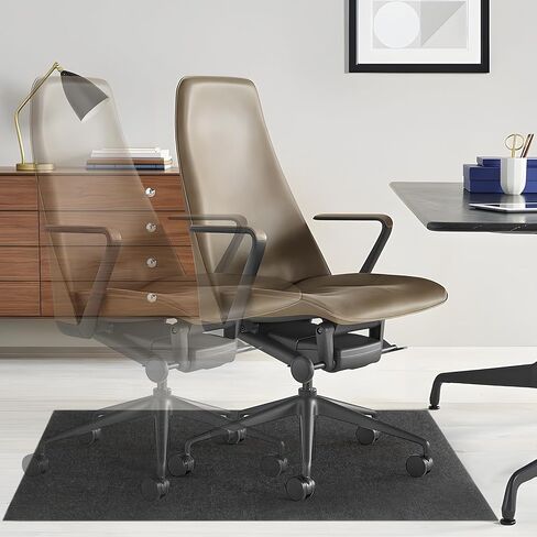 Office Desk Chair Mat for Hardwood Floor Adhesive-Backed, 44''x52'' Computer Gaming Rolling Chair Mat Anti-Slip, Easy Glide Vinyl Floor Protector Mat for Rolling Chair, Sound Proof Floor Mat in Kuwait