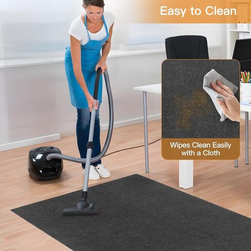 Office Desk Chair Mat for Hardwood Floor Adhesive-Backed, 44''x52'' Computer Gaming Rolling Chair Mat Anti-Slip, Easy Glide Vinyl Floor Protector Mat for Rolling Chair, Sound Proof Floor Mat in Kuwait