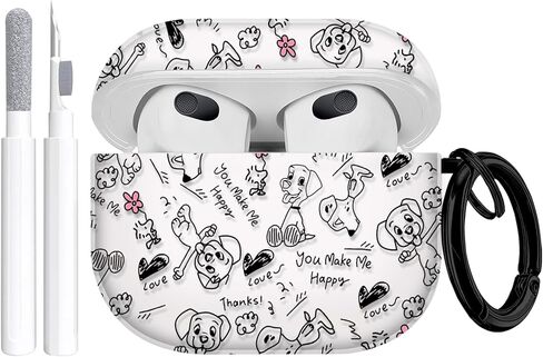 غطاء حافظة لجهاز Airpods 3 تصميم رائع ومبتكر وفريد ​​من نوعه Airpods الجيل الثالث من السيليكون حافظة محمولة مقاومة للصدمات للنساء والفتيات مع سلسلة مفاتيح ومجموعة تنظيف لأجهزة Apple Airpods 3 in Saudi Arabia