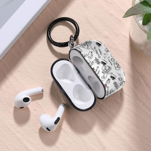 غطاء حافظة لجهاز Airpods 3 تصميم رائع ومبتكر وفريد ​​من نوعه Airpods الجيل الثالث من السيليكون حافظة محمولة مقاومة للصدمات للنساء والفتيات مع سلسلة مفاتيح ومجموعة تنظيف لأجهزة Apple Airpods 3 in Saudi Arabia
