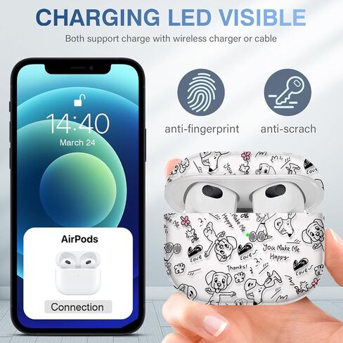 غطاء حافظة لجهاز Airpods 3 تصميم رائع ومبتكر وفريد ​​من نوعه Airpods الجيل الثالث من السيليكون حافظة محمولة مقاومة للصدمات للنساء والفتيات مع سلسلة مفاتيح ومجموعة تنظيف لأجهزة Apple Airpods 3 in Saudi Arabia