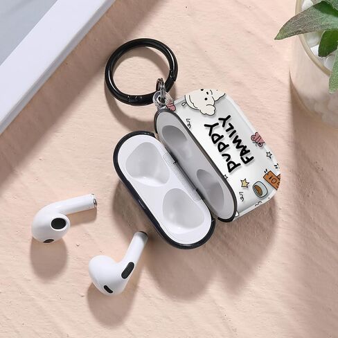 غطاء حافظة لجهاز Airpods 3 تصميم رائع ومبتكر وفريد ​​من نوعه Airpods الجيل الثالث من السيليكون حافظة محمولة مقاومة للصدمات للنساء والفتيات مع سلسلة مفاتيح ومجموعة تنظيف لأجهزة Apple Airpods 3 in Saudi Arabia