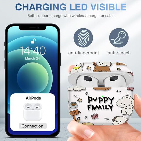 غطاء حافظة لجهاز Airpods 3 تصميم رائع ومبتكر وفريد ​​من نوعه Airpods الجيل الثالث من السيليكون حافظة محمولة مقاومة للصدمات للنساء والفتيات مع سلسلة مفاتيح ومجموعة تنظيف لأجهزة Apple Airpods 3 in Saudi Arabia