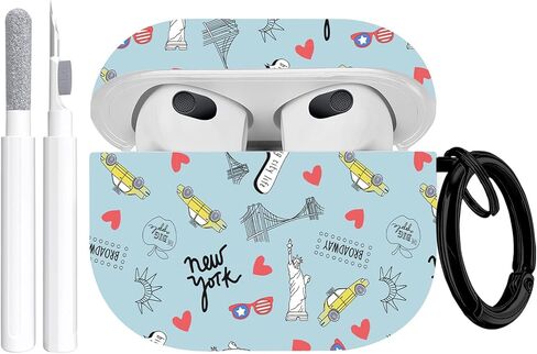 غطاء حافظة لجهاز Airpods 3 تصميم رائع ومبتكر وفريد ​​من نوعه Airpods الجيل الثالث من السيليكون حافظة محمولة مقاومة للصدمات للنساء والفتيات مع سلسلة مفاتيح ومجموعة تنظيف لأجهزة Apple Airpods 3 in Saudi Arabia