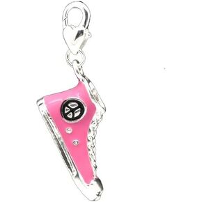 Charm Pendant – Pink Enamel Converse Shoe for European Clip-On Charm Jewelry, With Lobster Clasp, Compatible with Bracelets and Necklaces
