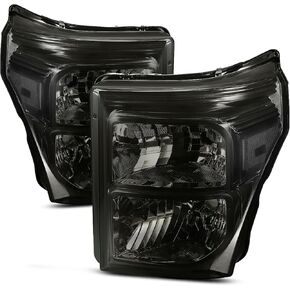 Headlight Assembly Compatible with Ford F250 F350 F450 F550 Super Duty 11-16 Left Right Headlamp Set Chrome Housing Clear Side BC3Z13008E BC3Z13008F FO2503290 FO2502290 CAAP-FSU13-OH-BKCL-HL