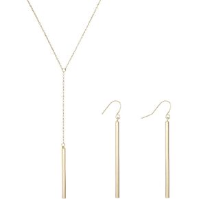 Long Necklaces for Women Trendy Gold Layered Y Shaped Necklaces Slip Chain Necklace for Women Lariat Y Necklace Fashion Jewelry for Women Gift-Set-2