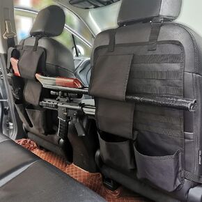 2pcs المقعد التكتيكي منظم الظهر منظم مولي السيارة Backsate Gun Rack Plander Plander Associory مركبة المقعد الخلفية لتخزين واقي الشاحنة MPV Wrangler أسود