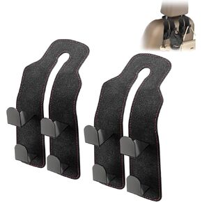 Car Hooks for Headrest, 2 Pack Car Seat Hooks for Purses and Bags, Car Purse Hook, Car Organizers and Storage Accessories for Women (Black)