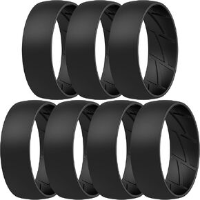 ThunderFit Silicone Rings for Him and Her, Rubber Engagement Bands Unisex - 1/4/7 Variety Multipack