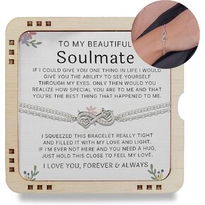To My Soulmate Bracelet From Husband With Heartfelt Message, To My Soulmate Bracelet For Women, Bracelet For Wife From Husband, Soulmate Gifts For Her, Birthday Gifts For Wife, Wife Birthday Gift Ideas