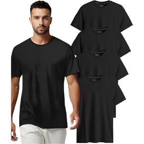 Men's Athletic Workout T-Shirts (Dry Fit, 4-Pack) Moisture Wicking Performance Activewear Gym, Yoga, & Running Tees