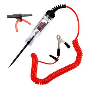 Test Light Automotive, 5-90V Digital LED Circuit Tester with Voltage Display, Bidirectional Circuit Tester Automotive, Electrical Voltage Tester with Extended Spring Wire & Probe for Car/RV/Vehicles