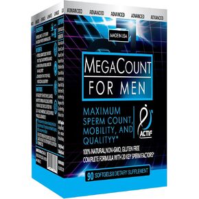 Actif Megacount للرجال - أقصى دعم للخصوبة وداعم عدد الحيوانات المنوية ، ثبت سريريًا أنه يحسن عدد الحيوانات المنوية وحركته - غير المعدلة وراثيًا ، مصنوعة في الولايات المتحدة الأمريكية ، 90 عددًا
