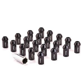 M12*1.25 صواميل العروة العجلة ، 20pcs مكسرات ثقب الأمن الأمنية بطول 42 مم ومخروطية (أحمر ، M12*1.25)