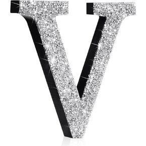 Qunclay Silver Crystal Diamond Bling Letters Crushed Diamond Decorations Glitter Letters with Screws and Hooks Rhinestone Gifts for Wedding Birthday Wall Bedroom Bathroom Decor(Symbol,5.7"l X 5.7"w)