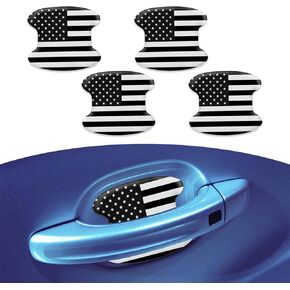 4 PCS Door Door Bowl Sticker ، 3.74 "× 3.34" TPU American Flag American مضاد للماء ، حامي باب سيارة مضاد للخلع ، شارات حماية الطلاء على جانب الباب ، مناسبة لمعظم السيارات (أسود)