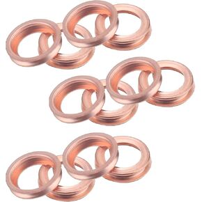 12 PCS M12 حشية برغي لتصريف الزيت ، T2 محرك النحاس زيت صرف قابس غسالة الانضغاط ، متوافق مع نيسان X-Trail NESSAN Teana/Sunny Livina Sylphy Tiida (الذهب)