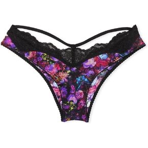 Victoria's Secret Y-Back Shine Strap Brazilian Panty Color Floral New