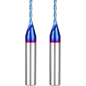 Jiiolioa S21A1G قياسي حلزوني CNC راوتر 1/4 بوصة 2 الناي أعلى نهاية مطحنة قطع 1/16 بوصة × 1/2 بوصة × 1/4 بوصة × 2 بوصة in Kuwait