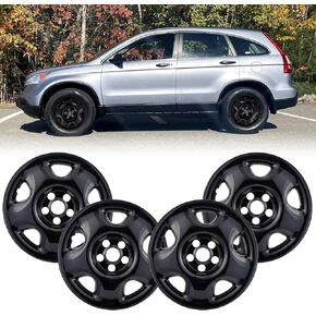 17" Glossy Black Wheel Skins (Set of 4) for 2007-2011 Honda CR-V, 17 inches ABS Wheel Covers Compatible with 07-11 CR-V Steel Wheels- Auto Tire Replacement Cap Cover 42700-SWA-A01
