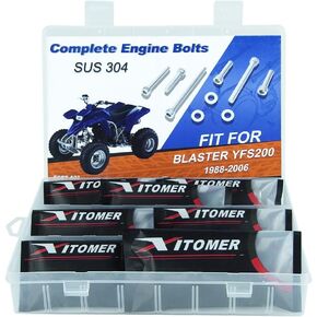 طقم الترباس من Xitomer ATV ATV ملاءمة لـ Blaster YFS200 محرك مقاوم للصدأ غسالة غسالة مصفاة على مقبس متوافق مع Blaster YFS200 1988-2006 رأس البراغي