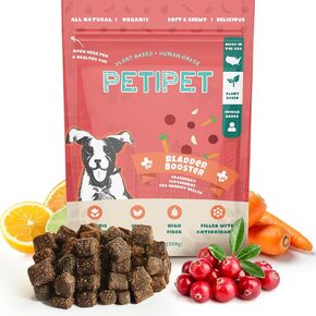 Bladder Booster Cranberry Supplement for Dogs - Helps Support Urinary Tract, Bladder, Kidney Health - Dog UTI Treatment - Vegan Dog Treats Made with Cranberry Extract Real Fruit and Vegetables
