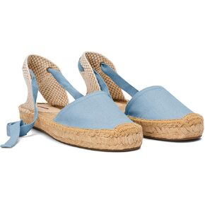 Soludos Lauren Lace Up Espadrille Cielo Blue 5 B (M)