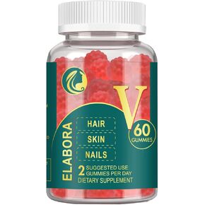 Biotin Gummies -Hair Skin and Nails Vitamins for Men Women, Vegan Vitamin B7, Supports Hair Growth and Stronger Nails, Raspberry (60 Count （30 Day Supply）)