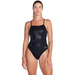 Speedo 80045860033434 Printed Tri Back 1 Pc Deep Storm-Anthracite 34