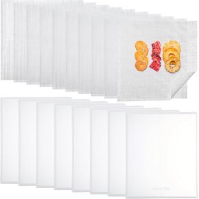 8 Pcs Silicone Dehydrator Sheets Fruit Trays with Edge and 10 Pcs Mesh Dehydrator Mats Non Stick Square Reusable Food Dehydrator Trays for Making Fruit Leather Dehydrated Eggs Vegetables in Saudi Arabia
