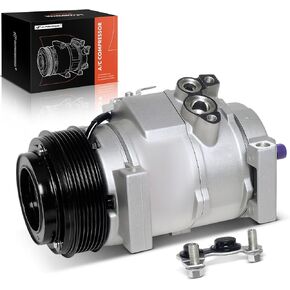 A-Premium AC A/C Compressor with Clutch - Compatible with Chevrolet & GMC Vehicles - Express, Savan 1500 2500 3500 Van 4.3L 6.6L 2003-2007 - Replecs# 10366546
