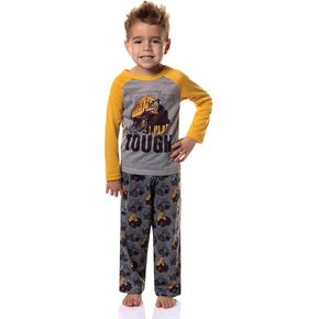 INTIMO Tonka Toy Dump Truck Toddler Boys' I Play Tough 2 Piece Long Sleeve Shirt and Bottom Pajama Set