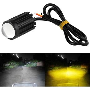 Motorcycle Auxiliary Lights Motorcycle Led Amber Fog Lights Yellow and White Dual Color 12-80V 13W One box of two