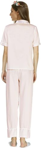 Womens Pajamas Set XS-4XL Silk Satin Pajama Sets Short Pj Sets Button Down Pjs Set Loungewear Sleepwear in Saudi Arabia