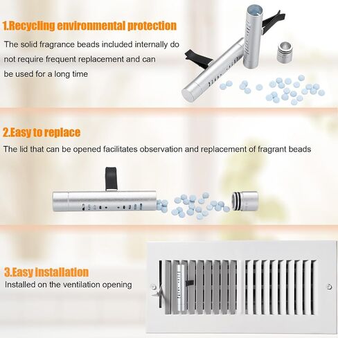 Weysat 6 Pcs Whole House Air Freshener Passive Essential Diffuser Vent Clips Easier Placement Adjustable HVAC Furnace Filter Scent Fragrance System for HVAC Vents Extender for Entire Home (Eucalyptus) in Saudi Arabia