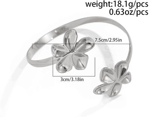 Arm Cuff Layered Bracelet Adjustable Leaf Flower Starfish Upper Arm Cuff Bangle Jewelry Gold Plated Bracelet Ring Set for Women Boho Summer Beach Essentials in Saudi Arabia