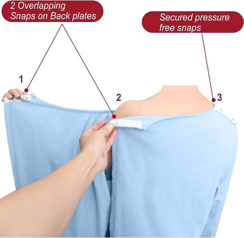 Open Back Hospital Gowns for Women Long Sleeve Open Back Dress Nursing Gowns Post Shoulder Surgery Dress in Kuwait
