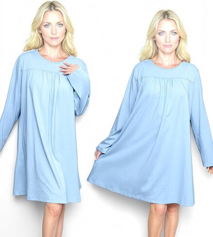Open Back Hospital Gowns for Women Long Sleeve Open Back Dress Nursing Gowns Post Shoulder Surgery Dress in Kuwait