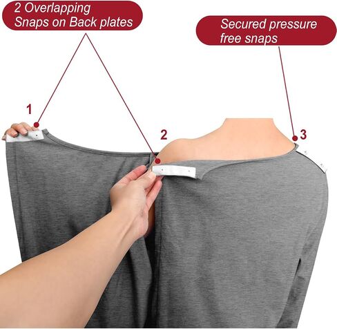 Open Back Hospital Gowns for Women Long Sleeve Open Back Dress Nursing Gowns Post Shoulder Surgery Dress in Kuwait