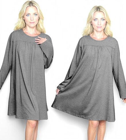 Open Back Hospital Gowns for Women Long Sleeve Open Back Dress Nursing Gowns Post Shoulder Surgery Dress in Kuwait