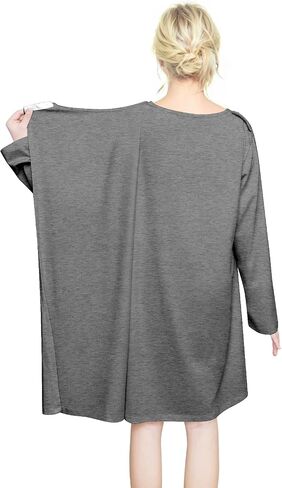 Open Back Hospital Gowns for Women Long Sleeve Open Back Dress Nursing Gowns Post Shoulder Surgery Dress in Kuwait